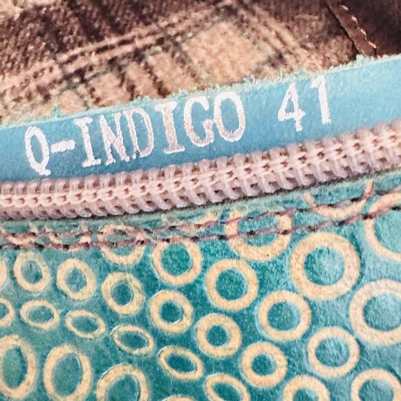 Spring Step L'Artiste Boots Women 9 Multicolor Leather Colorblock Ankle Q Indigo - Picture 12 of 13